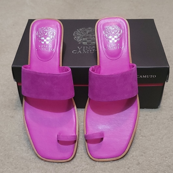 VINCE CAMUTO LOOP HEELED SANDALS FUSHIA - Picture 9 of 12